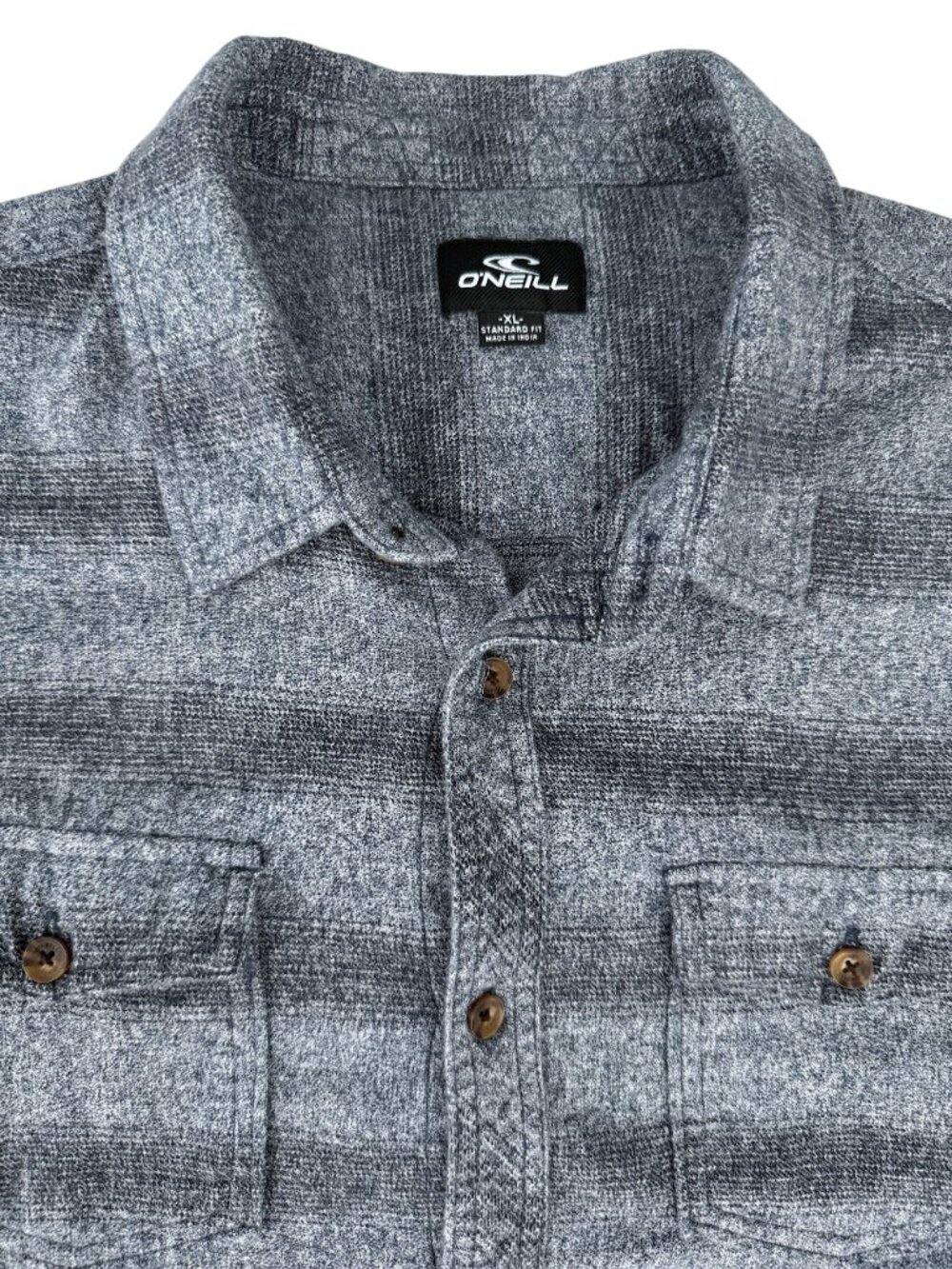 O’Neill Men’s Gray Plaid Button Down Shirt 100% Cotton Standard Fit XL - Picture 4 of 8